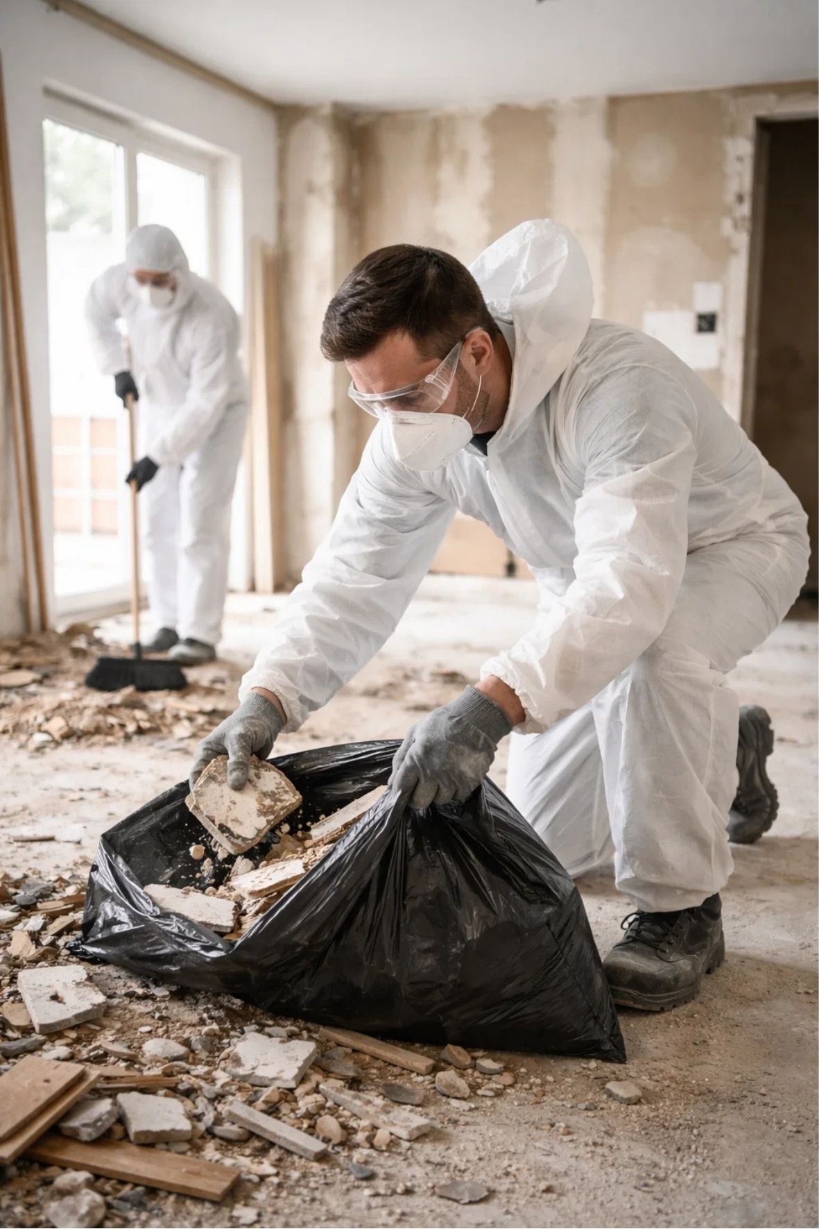 Ramassage de résidus de rénovation dans une maison  à Ville Saint-Laurent